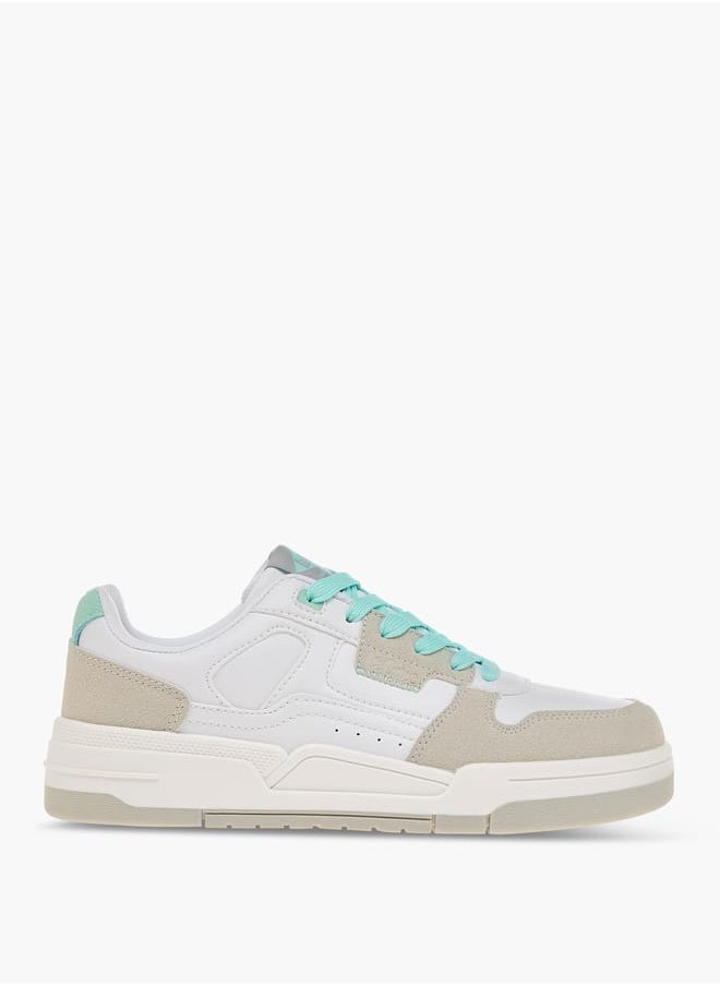 Lee Cooper Women's Colourblock Sneakers with Lace-Up Closure  - Image 3