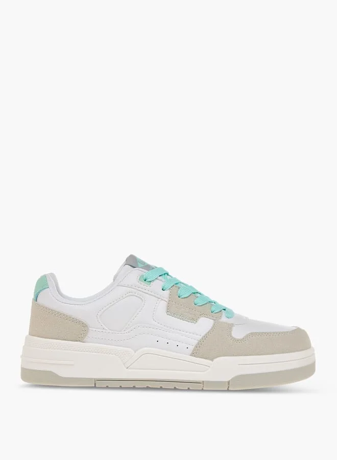 Women's Colourblock Sneakers with Lace-Up Closure