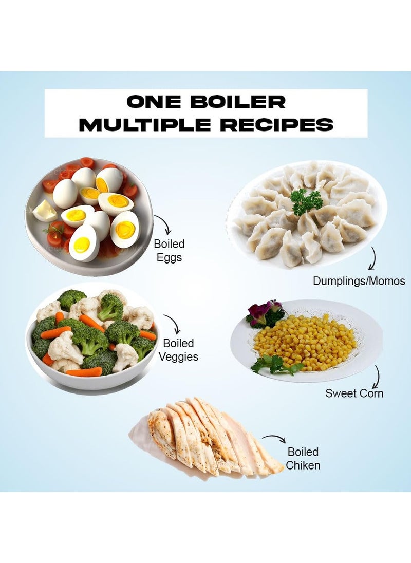 Electric Automatic Egg Boiler - 7-Egg Poacher for Steaming, Cooking, Boiling, and Frying (350 Watts,Blue)
