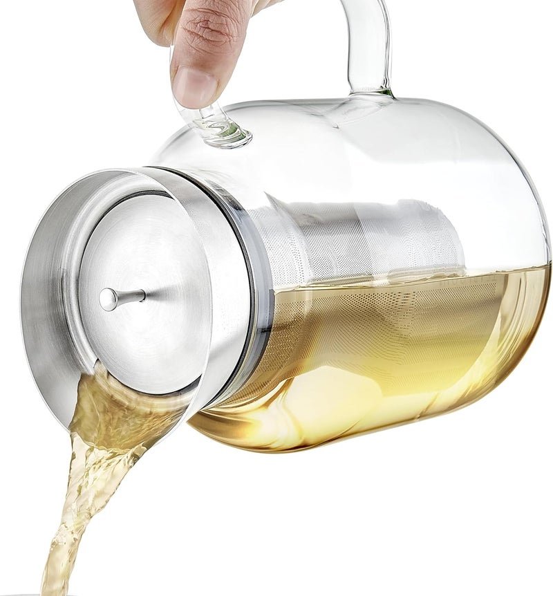 Teabloom 100% Plastic-Free Large Multi-Brew Borosilicate Glass Teapot + Kettle + Pitcher – Steep and Serve Hot Tea, Iced Tea, Cold Brew Tea and Fruit Infused Water – Legacy Tea Maker - Image 2