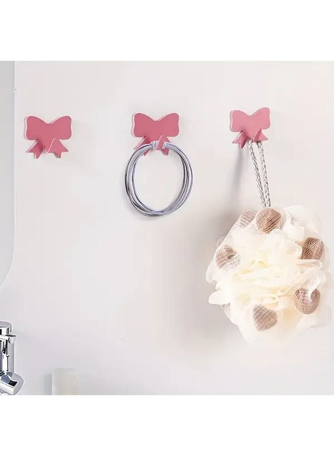 Blue 3pcs Heavy Duty Metal Bow Hooks No Drill Adhesive Wall Hooks for Kitchen Bathroom Office - Image 5