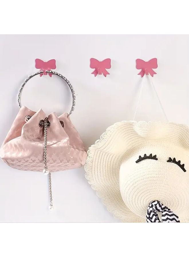 Blue 3pcs Heavy Duty Metal Bow Hooks No Drill Adhesive Wall Hooks for Kitchen Bathroom Office - Image 2