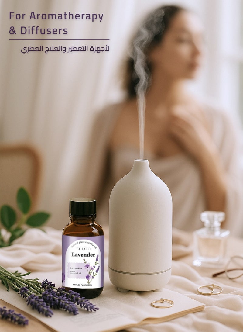 ETHARO Lavender Essential Oil 30ml – Naturally Distilled Aromatic Oil with a Soft, Calming Floral Aroma for Relaxation & Peaceful Ambience - Image 4