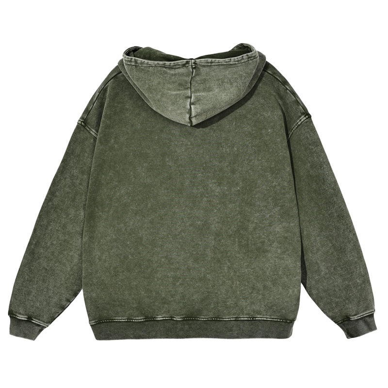 KEEPSHOWING Mens Oversized Hoodies Vintage Hoodie Couples Pullover Acid Wash Hoodies for Men Streetwear Sweatshirts(ArmyGreen(hooded) XL) - Image 4