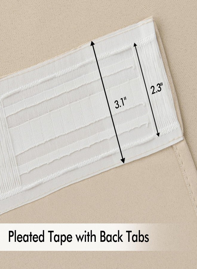 ميولي ستائر MIULEE بلون كريمي بيج مع حلقات تثبيت خلفية، طولها 108 بوصة، طقم من قطعتين لغرفة المعيشة وغرفة النوم، ستائر معتمة طويلة جدًا معزولة حراريًا، مزودة بجيب للعمود/ثنيات، تحجب الضوء. - Image 4