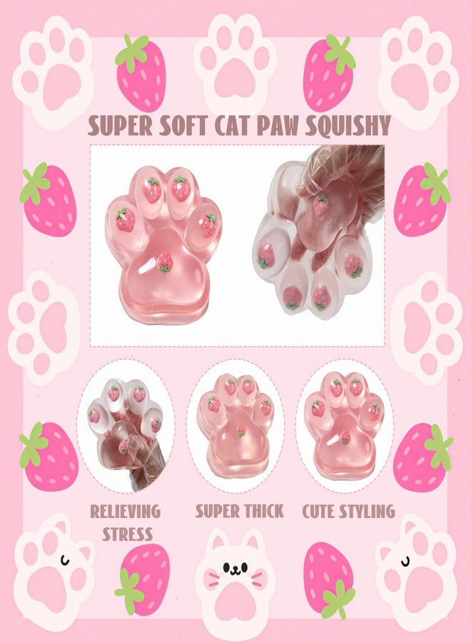 Chicooan Large Cat Paw Taba Squishy Squeeze Toys 5-inch Pink Fufu Squishy with Plastic Gloves Sensory Stress Relief Fidget Toys for Party Favors Sensory Anxiety Toys for Adults - Image 5