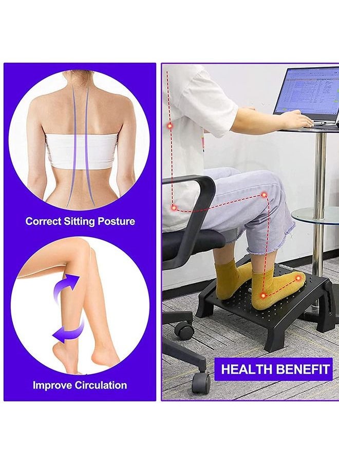 Arabest Under Desk Foot Rest Massage Surface Foot Rest Under Desk Ergonomic Adjustable Footrest Home Office Car Foot Stool Stand with Four Firm Non-Slip Legs  - Image 3