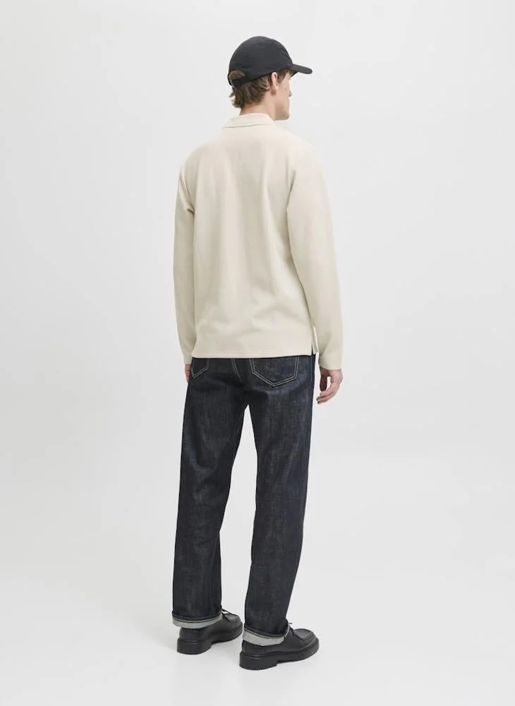 JACK & JONES  Logo Long Sleeve Polo for Men | Best Price UAE