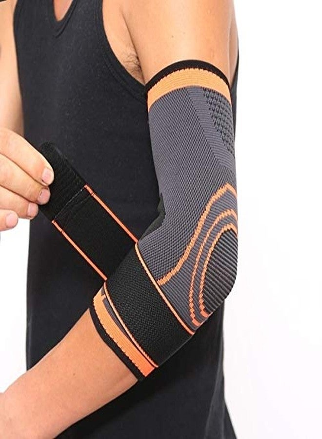 GymWar Elbow Brace Band Support Cap Compression Sleeve with Adjustable Strap(Free Size) - 1 PC - Image 3
