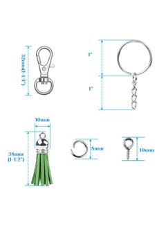 cridoz Keychain Tassles Cridoz 300Pcs Bulk Keychains Ring Set Includes 50Pcs Tassels For Crafts 50Pcs Keychain Clips 50Pcs Key Chain Rings 100Pcs Jump Ring And 50Pcs Screw Eye Pins For Diy Keychain  - Image 5