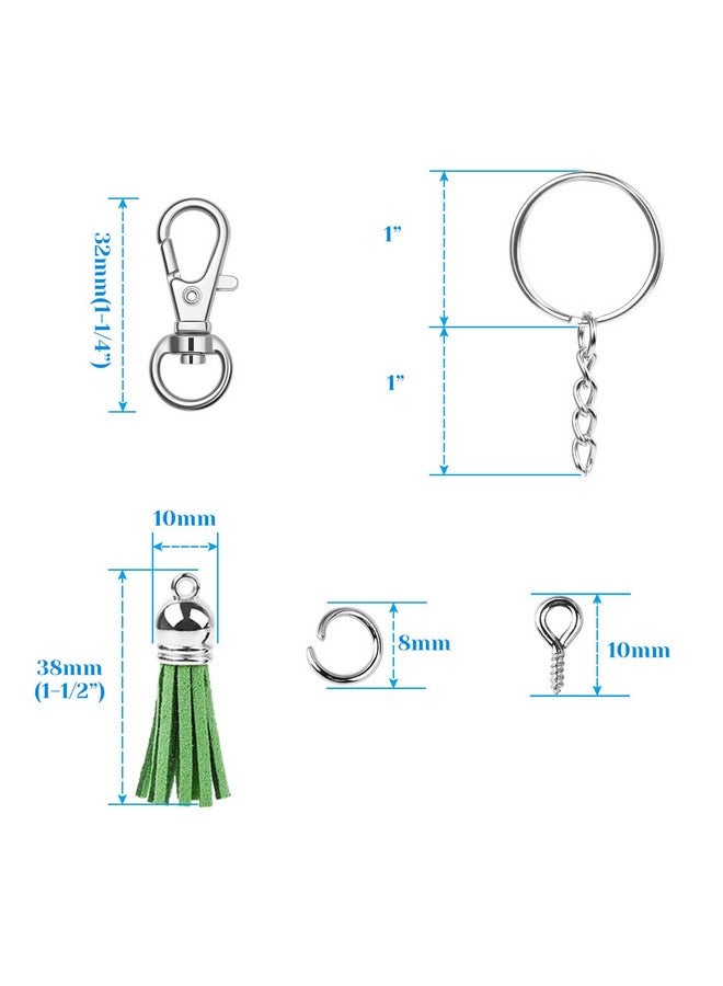 cridoz Keychain Tassles Cridoz 300Pcs Bulk Keychains Ring Set Includes 50Pcs Tassels For Crafts 50Pcs Keychain Clips 50Pcs Key Chain Rings 100Pcs Jump Ring And 50Pcs Screw Eye Pins For Diy Keychain - Image 5