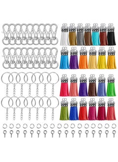cridoz Keychain Tassles Cridoz 300Pcs Bulk Keychains Ring Set Includes 50Pcs Tassels For Crafts 50Pcs Keychain Clips 50Pcs Key Chain Rings 100Pcs Jump Ring And 50Pcs Screw Eye Pins For Diy Keychain  - Image 1
