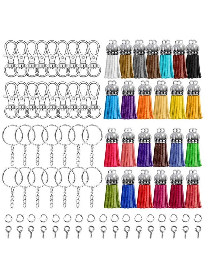 cridoz Keychain Tassles Cridoz 300Pcs Bulk Keychains Ring Set Includes 50Pcs Tassels For Crafts 50Pcs Keychain Clips 50Pcs Key Chain Rings 100Pcs Jump Ring And 50Pcs Screw Eye Pins For Diy Keychain - Image 1