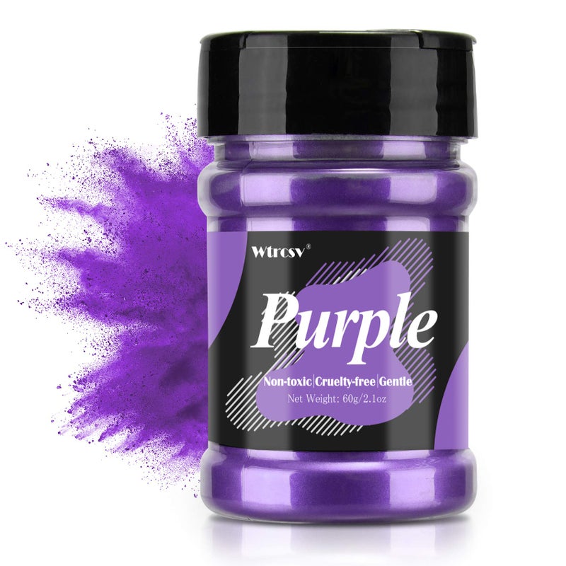 Wtrcsv Purple Mica Powder  21 Ounces 60 Grams  Natural Epoxy Resin Dye Mica Powder for Makeup Epoxy Resin Art Acrylic Paint Fine ArtsSoap Making Acrylic Nail