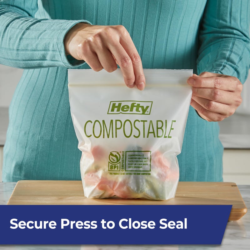 Hefty Compostable Press-To-Closeâ€‹ Quart 40 Count - Image 2