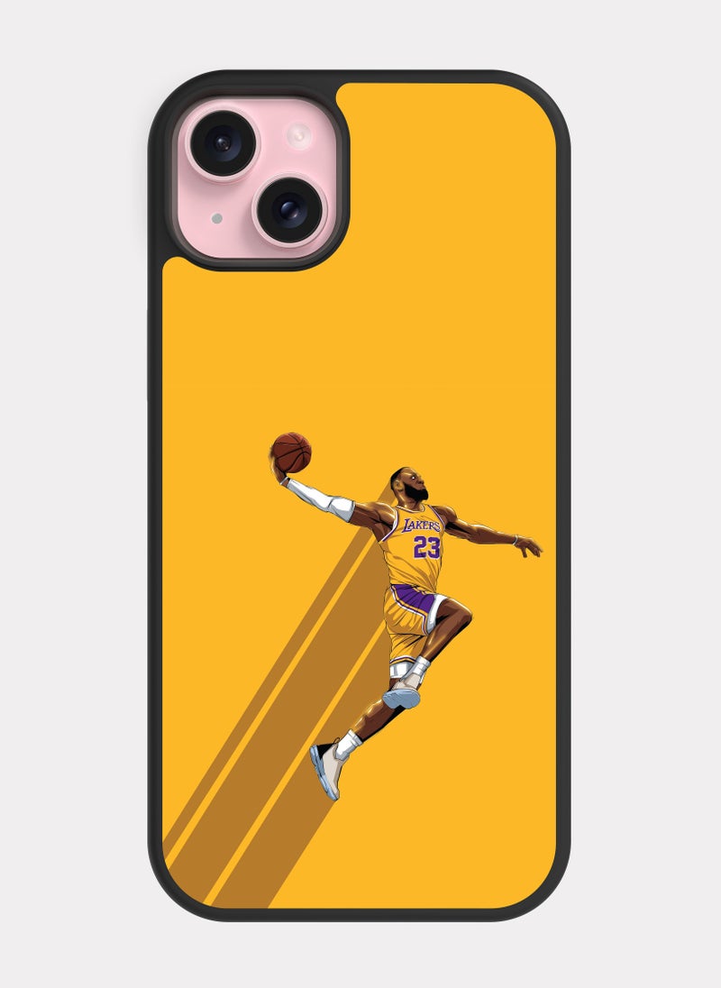 بكسلات كفر ايفون 15 بلس ان بي ايه ليبرون جيمس اصفر - Image 1