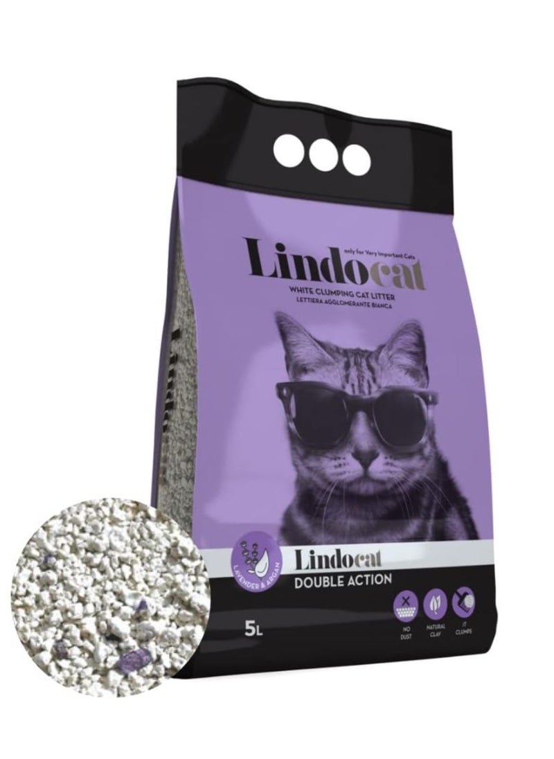 LindoCat - High Performance Absorption And Clumping Cat Litter With Lavender Scent 5 Liters - Image 1