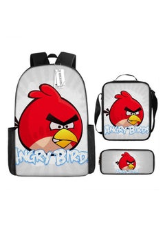 Backpack waterproof Angry Birds animation cartoon student burden reduction large-capacity printed schoolbag three-piece set,7- Satchel