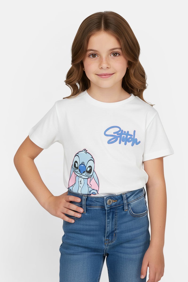 Disney تي شيرت قصير الأكمام للفتيات الصغيرات، أبيض - Image 1