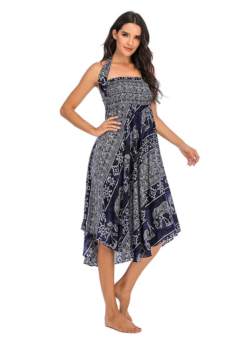 Loquat Casual Dress Half Skirt Beach Vacation  Dresses Full Skirt  - Image 1
