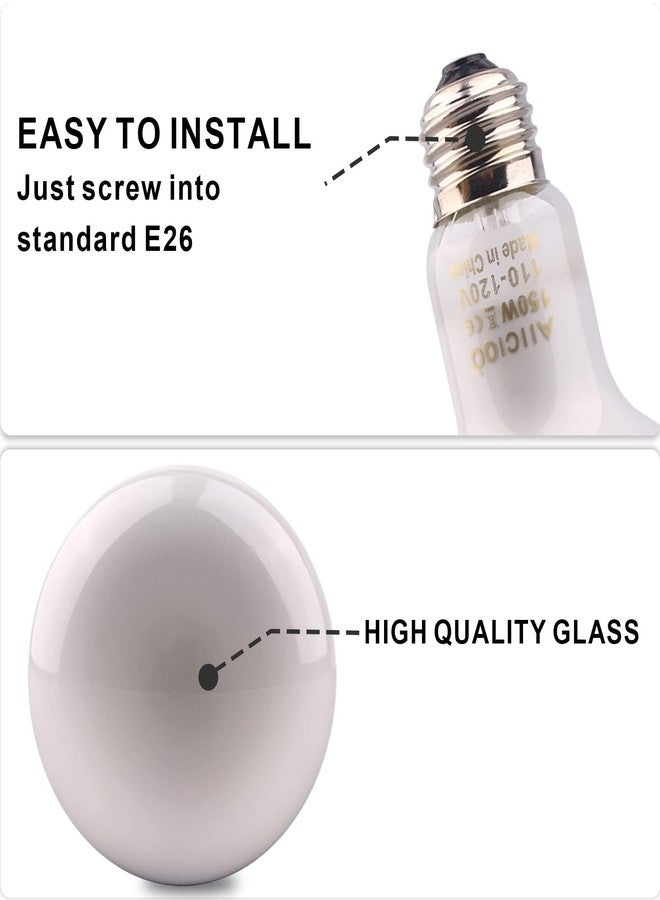 Aiicioo Reptile Basking Light Bulb - 150W Reptile Heat Lamp 2 Pack UVA Daylight Amphibians Basking Bulb for Bearded Dragon Turtle Hermit Crab Gecko Lizard Chicken - Image 4