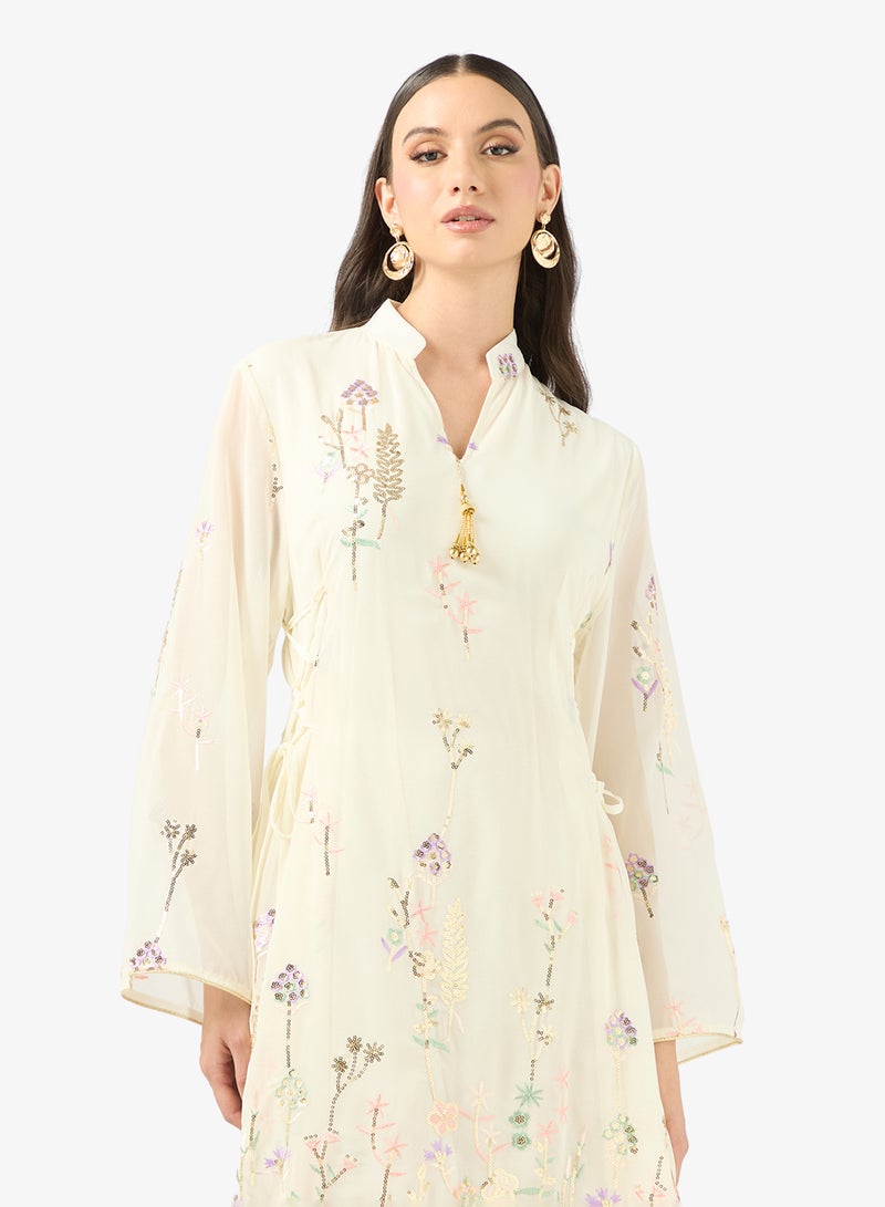 Khizana Floral Print Jalabiya - Image 3