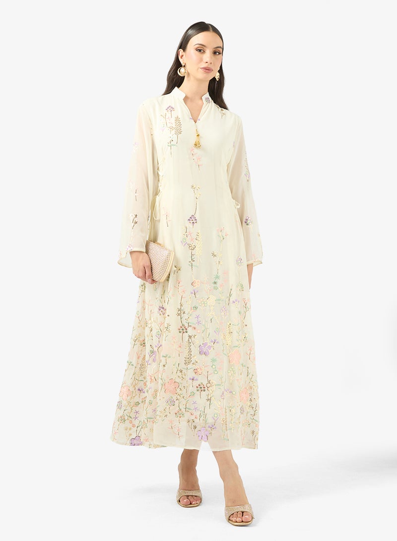 Khizana Floral Print Jalabiya - Image 4