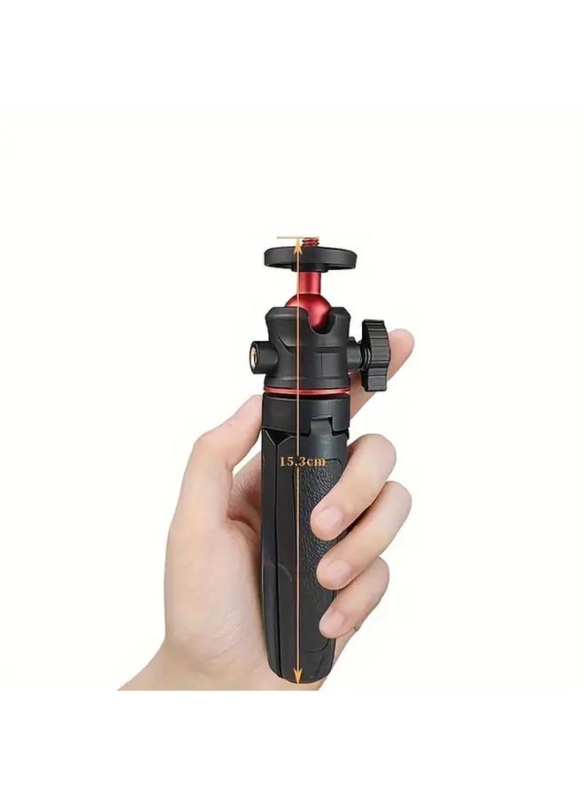 Black Three Section Extension Desktop Tripod Portable Mini Phone Camera Stand - Image 1