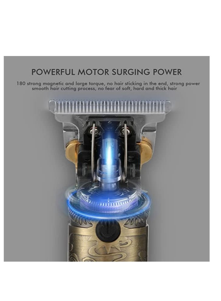 Upgraded Hair Trimmer Beard Clippers for Men Professional USB Electric Hair Clippers Hair Cutting T Blade Gold Trimmers Pro Li Cordless Outliner Zero Gaped Rechargeable Retro Trimmer LED Display - Image 4