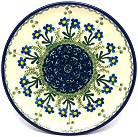 Polish Pottery Gallery Polish Pottery Plate  Bread  Butter 6 14  Blue Spring Daisy - Image 1