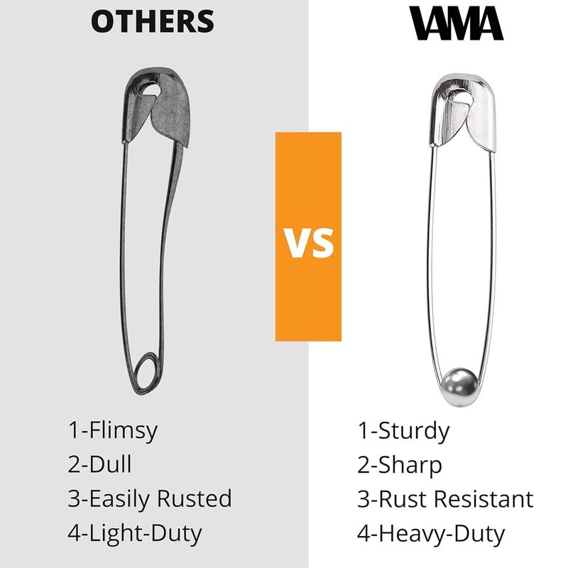 VAMA مجموعة دبابيس أمان كروية معدنية للأزياء لتثبيت طيات الساري والحجاب - Image 4