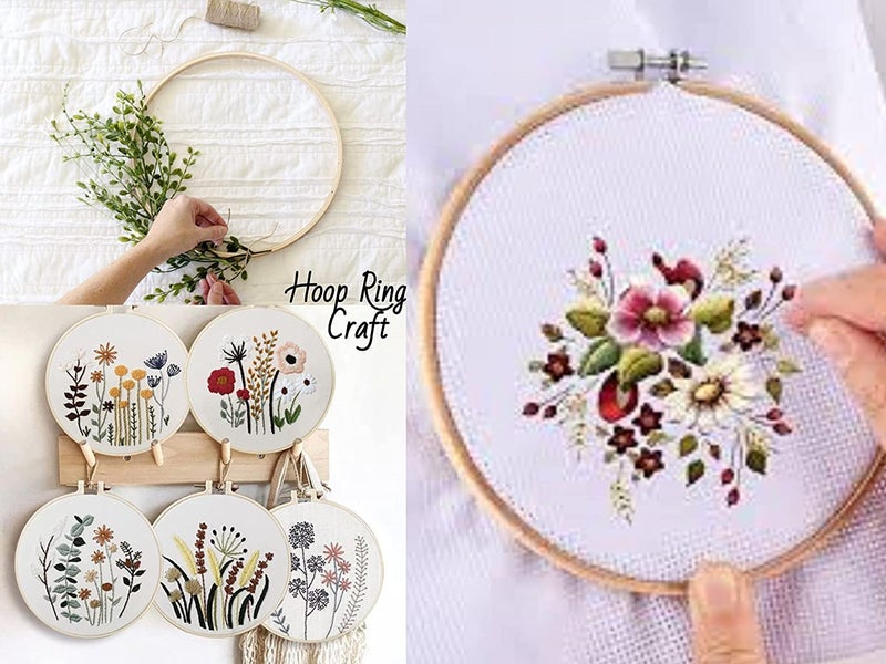 Artonezt طقم تطريز يدوي من آرتونيت: طقم كروس ستش، طقم DIY: إطارات حلقة التطريز، خيط، خيوط، قاطع خيط، مزيل خياطة وإبرة مدمجة - Image 3