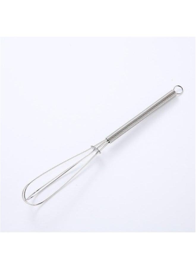 Generic Stainless Steel Egg Beater Spring Handle Blender Cream Stir Foaming Blazer Baking Tool-Color:7 Inch  - Image 1