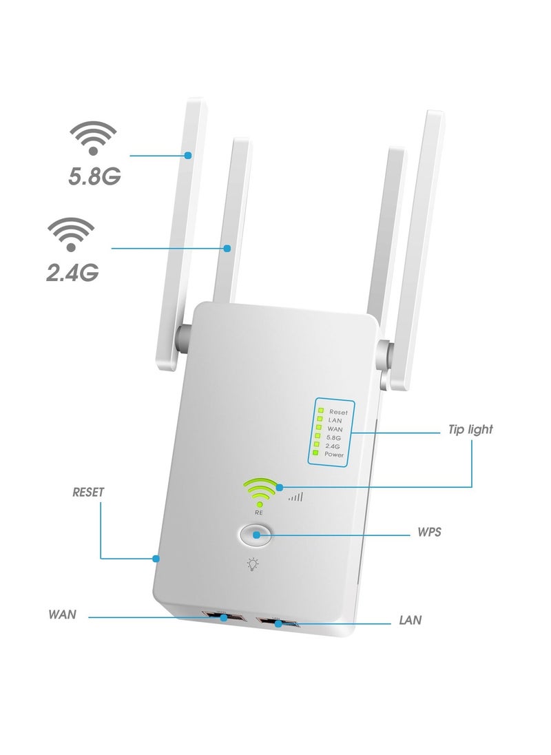 Anmi - 5G Wireless WiFi Extender White - Image 1