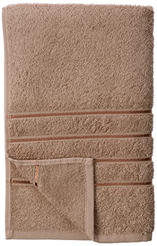 Lavish Home 8 Piece 100% Cotton Plush Bath Towel Set - Taupe 27.5"x57.25"x0.25" - Image 2