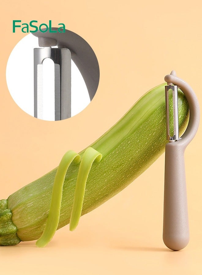 فاصولا 2 عبوة قشارة متعددة الوظائف من الفولاذ المقاوم للصدأ مكشطة فواكه وخضروات للمطبخ - Image 5