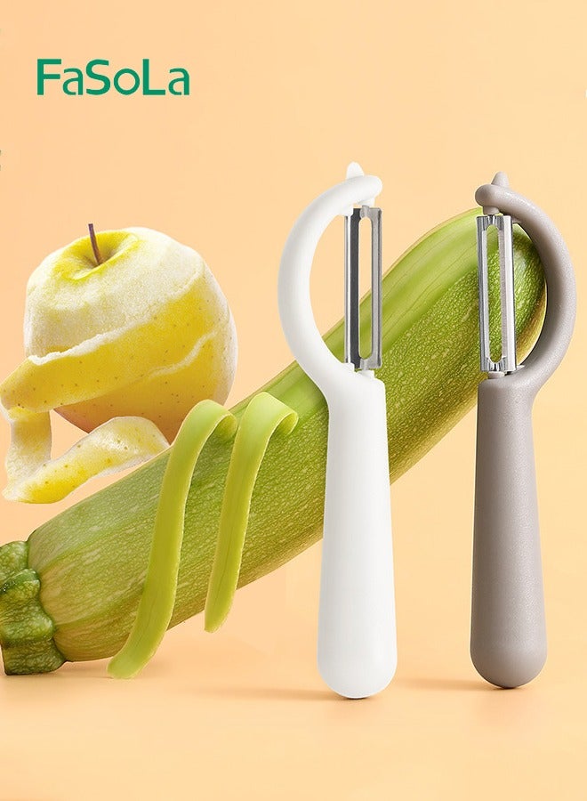 فاصولا 2 عبوة قشارة متعددة الوظائف من الفولاذ المقاوم للصدأ مكشطة فواكه وخضروات للمطبخ - Image 2