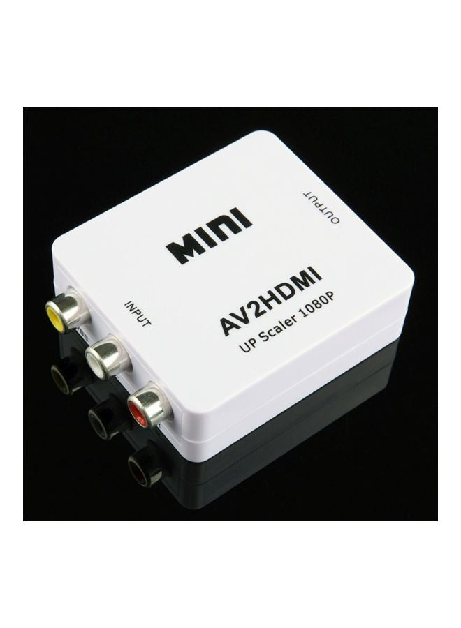 NIBEMINENT AV To HDMI Portable Converter Adapter White - Image 2