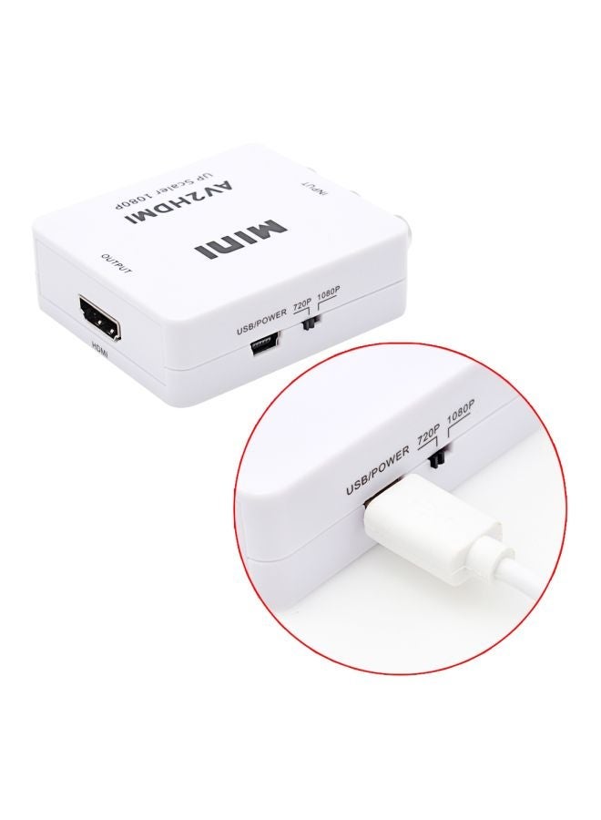 NIBEMINENT AV To HDMI Portable Converter Adapter White - Image 5