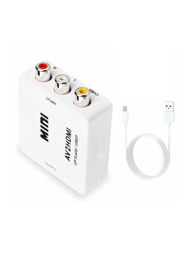 NIBEMINENT AV To HDMI Portable Converter Adapter White - Image 4