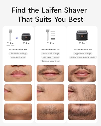 Laifen T1 Pro 1-Blade Electric Shaver, High-Speed 12,000 Cuts/Min, Long Hair Trimmer with 3 Guards, for Sparse Beard & Daily Styling, Wet & Dry, IPX7 Waterproof Razor (Space Gray) - Image 3
