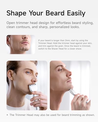 Laifen T1 Pro 1-Blade Electric Shaver, High-Speed 12,000 Cuts/Min, Long Hair Trimmer with 3 Guards, for Sparse Beard & Daily Styling, Wet & Dry, IPX7 Waterproof Razor (Space Gray) - Image 4