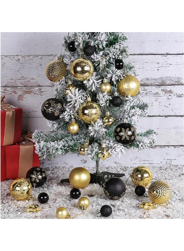 GGEROU كرات عيد الميلاد، 44 قطعة كرات شجرة عيد الميلاد الزخرفية، كرات معلقة زينة عيد الميلاد - Image 3