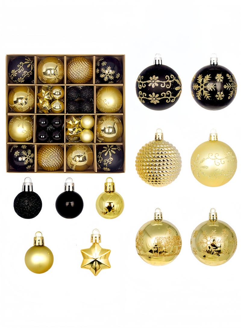 GGEROU كرات عيد الميلاد، 44 قطعة كرات شجرة عيد الميلاد الزخرفية، كرات معلقة زينة عيد الميلاد - Image 1