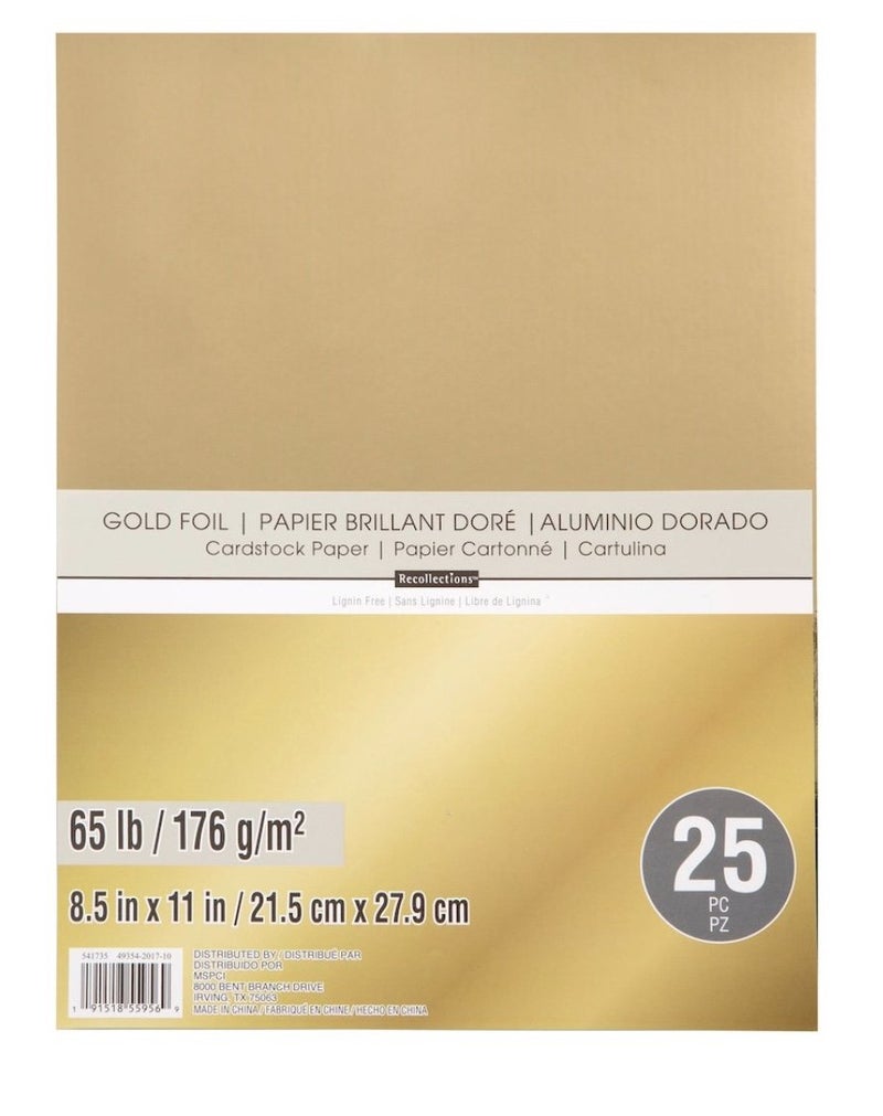 Recollections Gold Foil 65lb Cardstock Paper Single