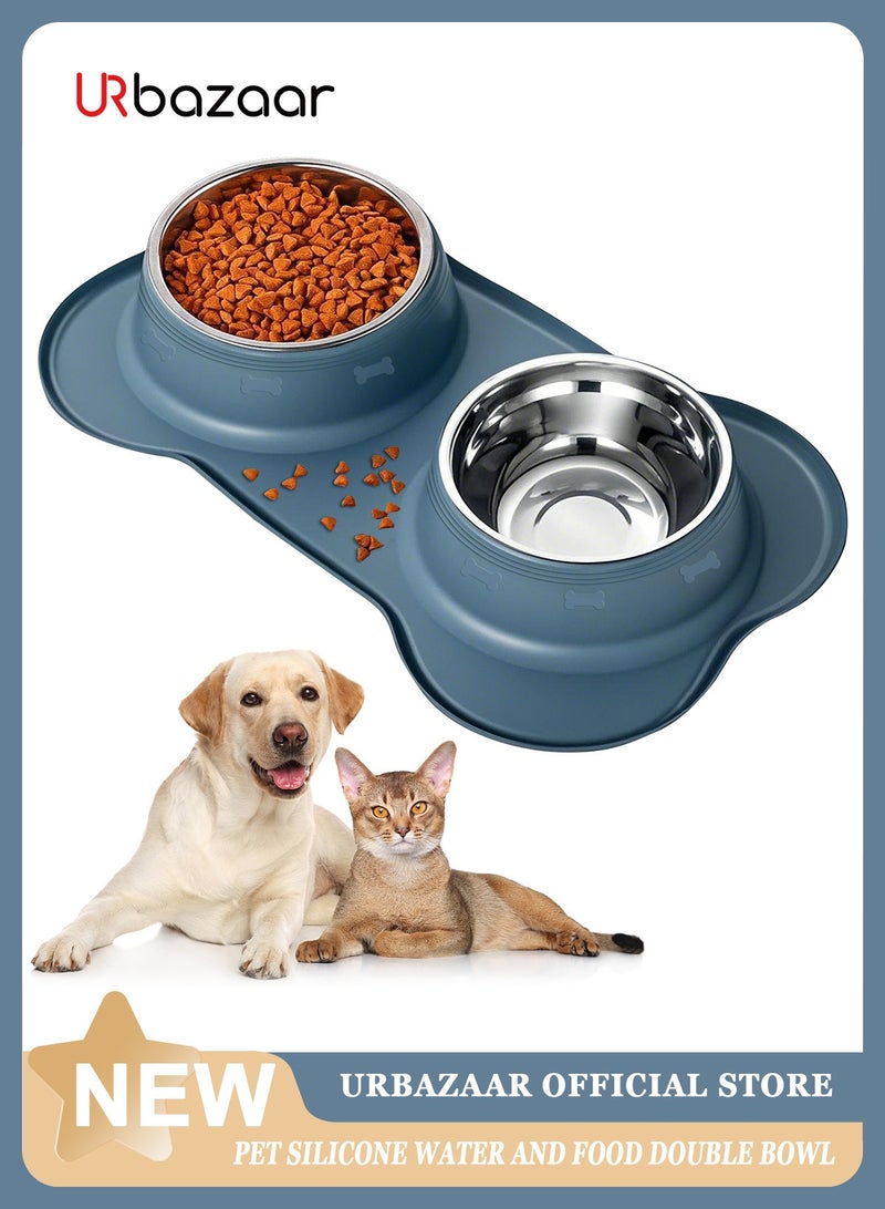 URbazaar Stainless Steel Pet Bowl, Non Slip Cat Bowl, Elevated Dog bowl, Cat Food Bowl, Cat Bowl Food and Water, Cats Accessories, Pet Bowl, Cat Plate, Dog Food Bowl, Dog accessories - Image 1