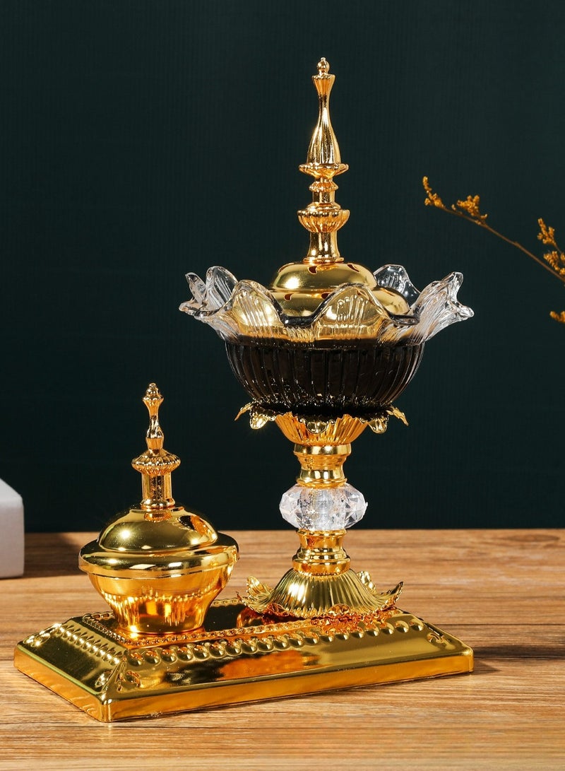 Two Piece Incense Burner Set, Crystal Spice Jar, Home Decoration, Party Decoration, Home Decoration - Image 1