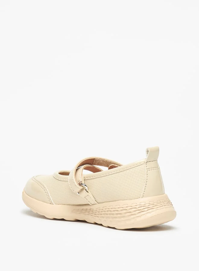 جونيورز Solid Mary Jane Shoes with Hook and Loop Closure