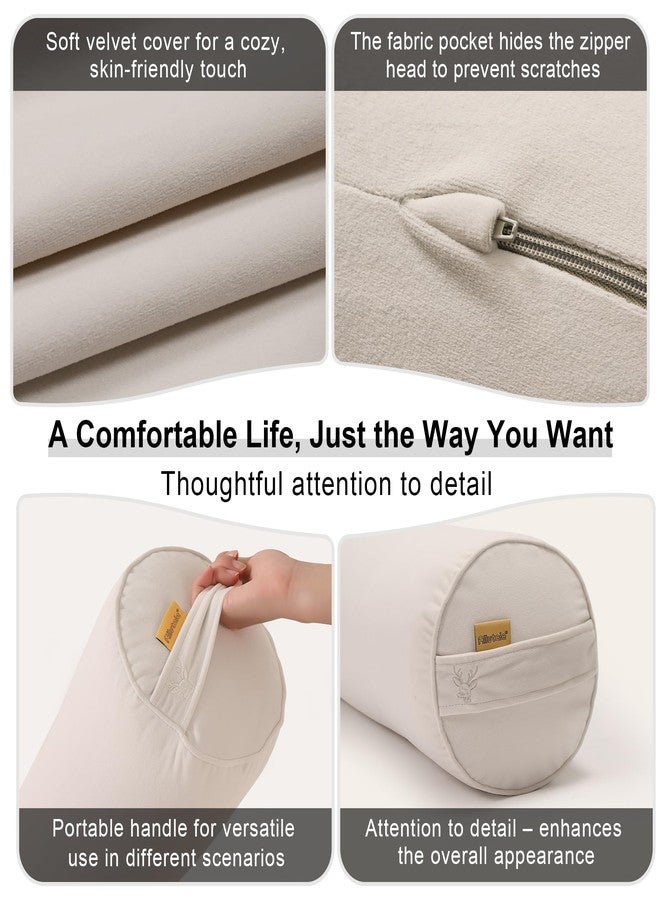 Ailuteie Body Pillow for Adults - Long Bolster Pillow for Bed, Round Cuddle Pillow, Full Support for Side Sleepers,47.24 x 7.87 Inches,Misty White - Image 5