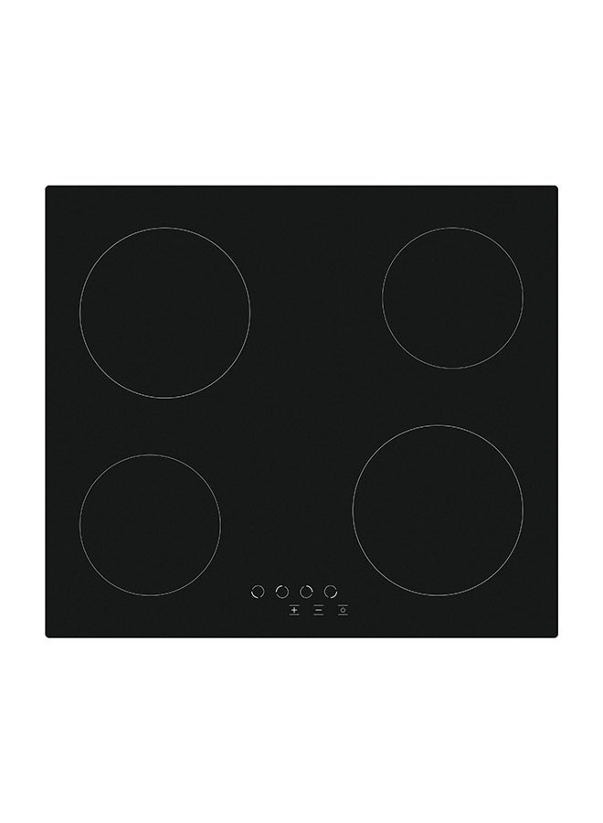 موقد مدمج من الزجاج السيراميكي 60 سم مع 4 سخانات HiLight سوداء